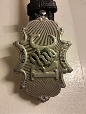 RK ROCAWEAR Belt with Rhinestones croc Skin Crocodile Out Yac Skin inner 34 inch